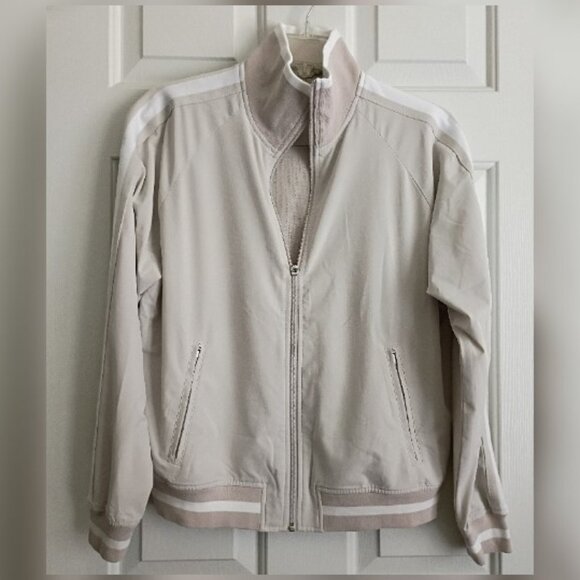 ATHLETA Sprint Track Jacket Size Small Cream and white - Picture 10 of 10
